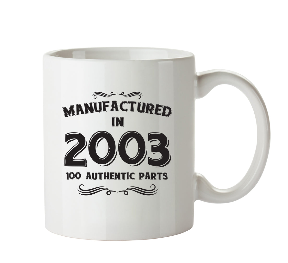 Manufactured In 2003 Printed Mug - Personalised Mug Cup Funny Novelty