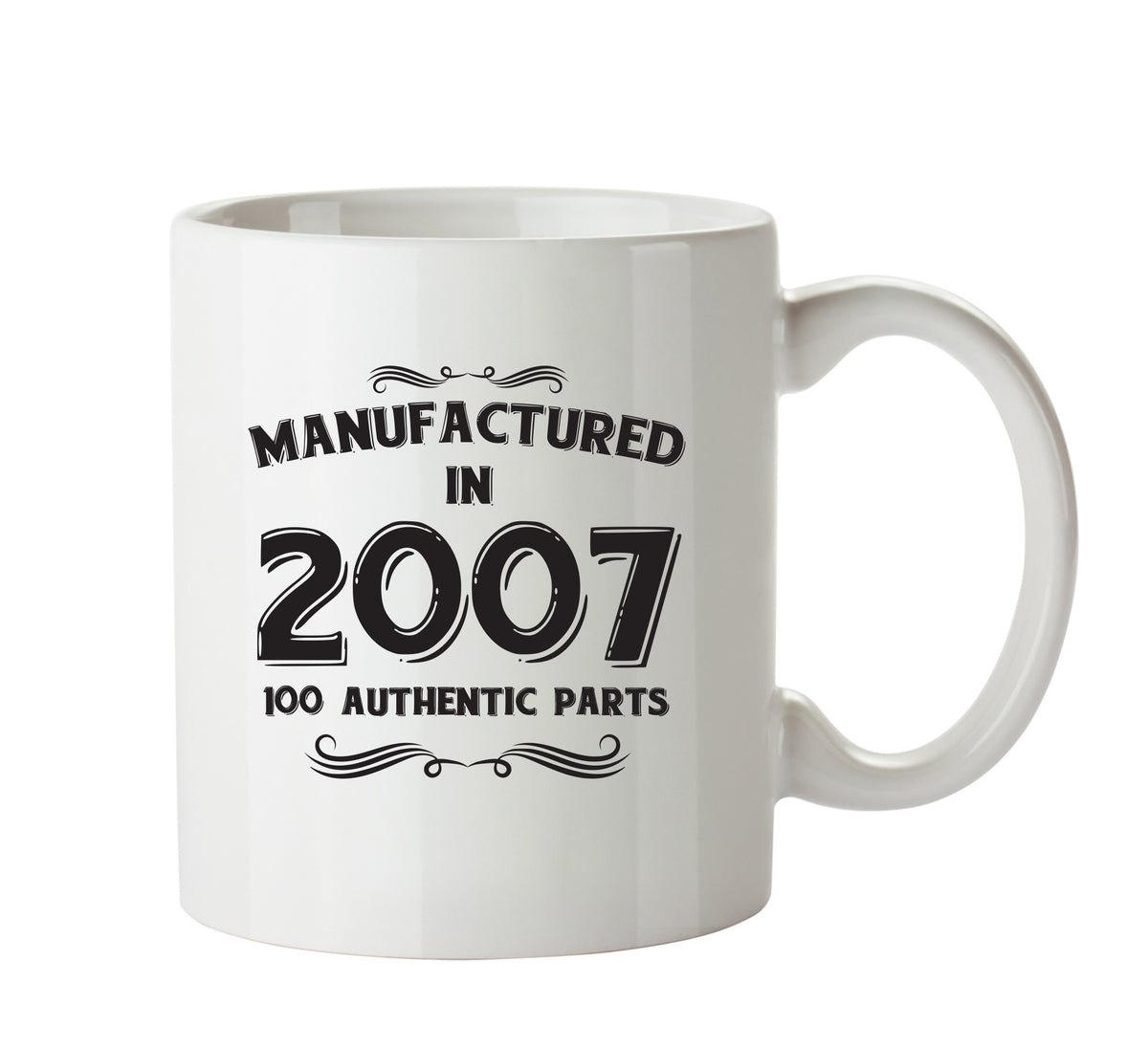 Manufactured In 2007 Printed Mug - Personalised Mug Cup Funny Novelty