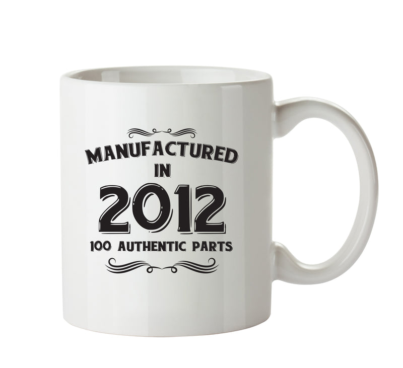 Manufactured In 2012 Printed Mug - Personalised Mug Cup Funny Novelty