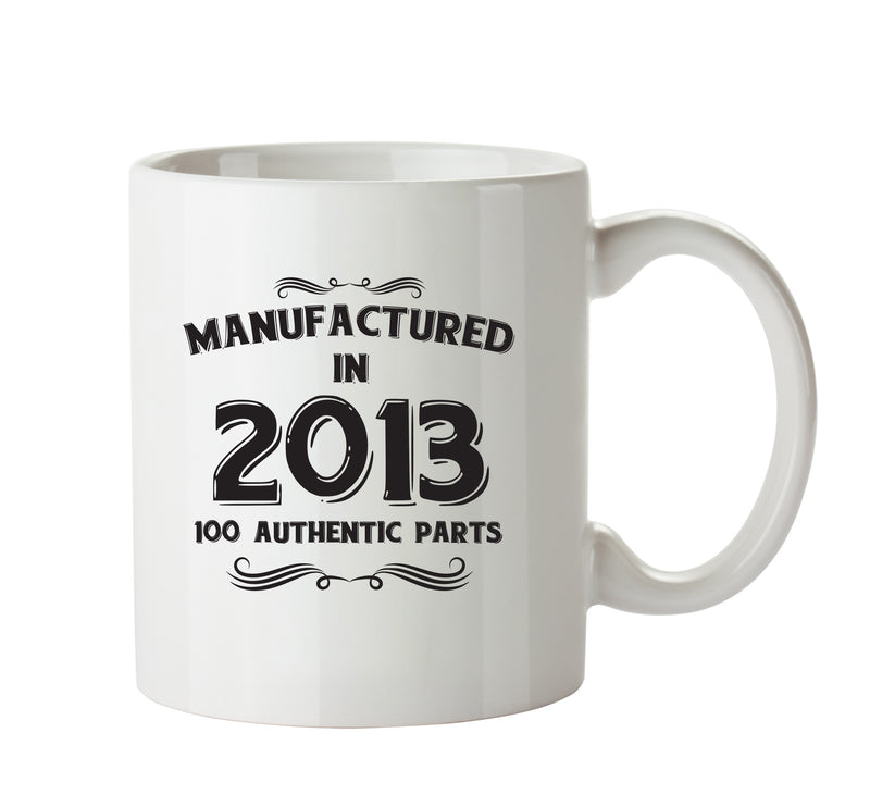 Manufactured In 2013 Printed Mug - Personalised Mug Cup Funny Novelty