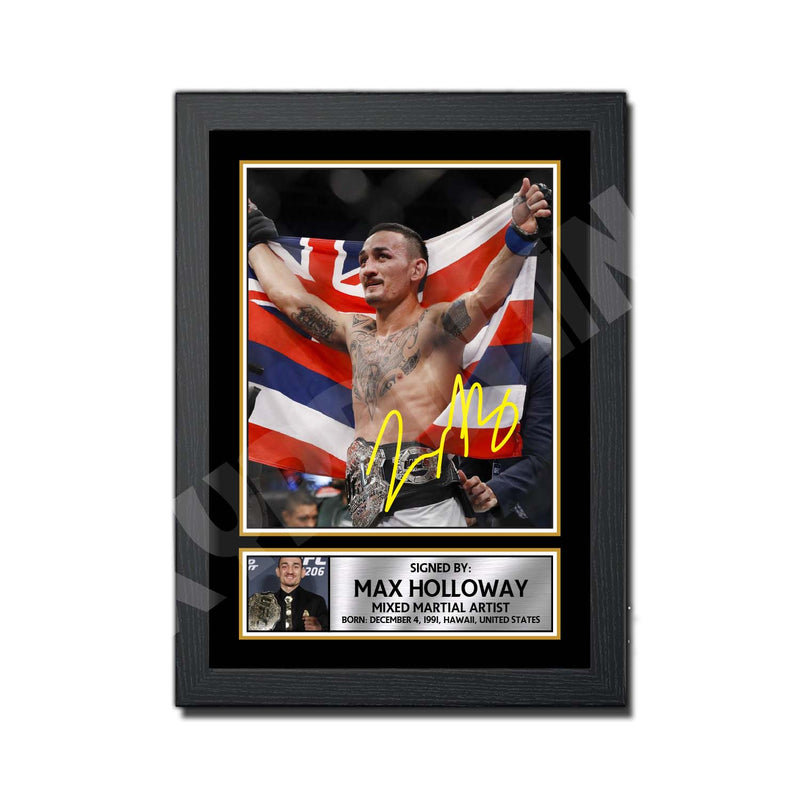 Max Holloway Limited Edition MMA Wrestler Signed Print - MMA Wrestling