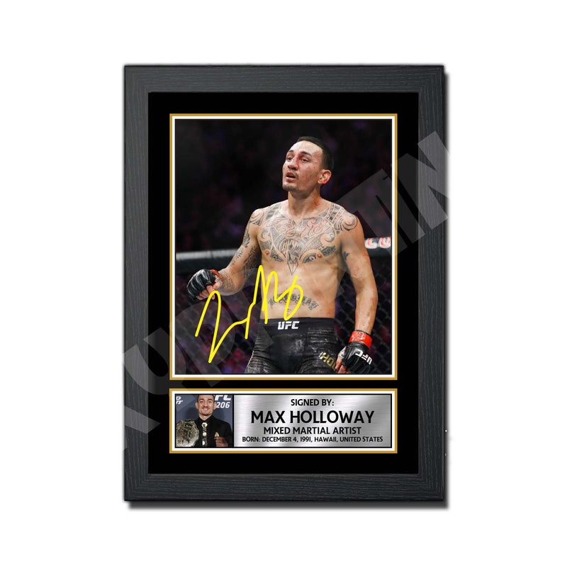 Max Holloway 2 Limited Edition MMA Wrestler Signed Print - MMA Wrestling