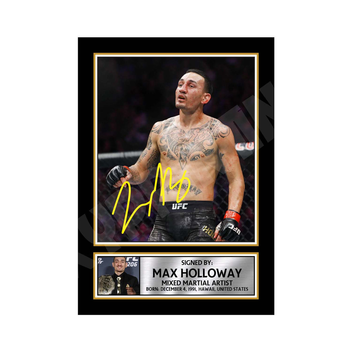 Max Holloway 2 MMA Wrestler Printed Signature Print – MMA Wrestling – Max Holloway 2 MMA Wrestler Printed Signature Print – A1 Print Only
