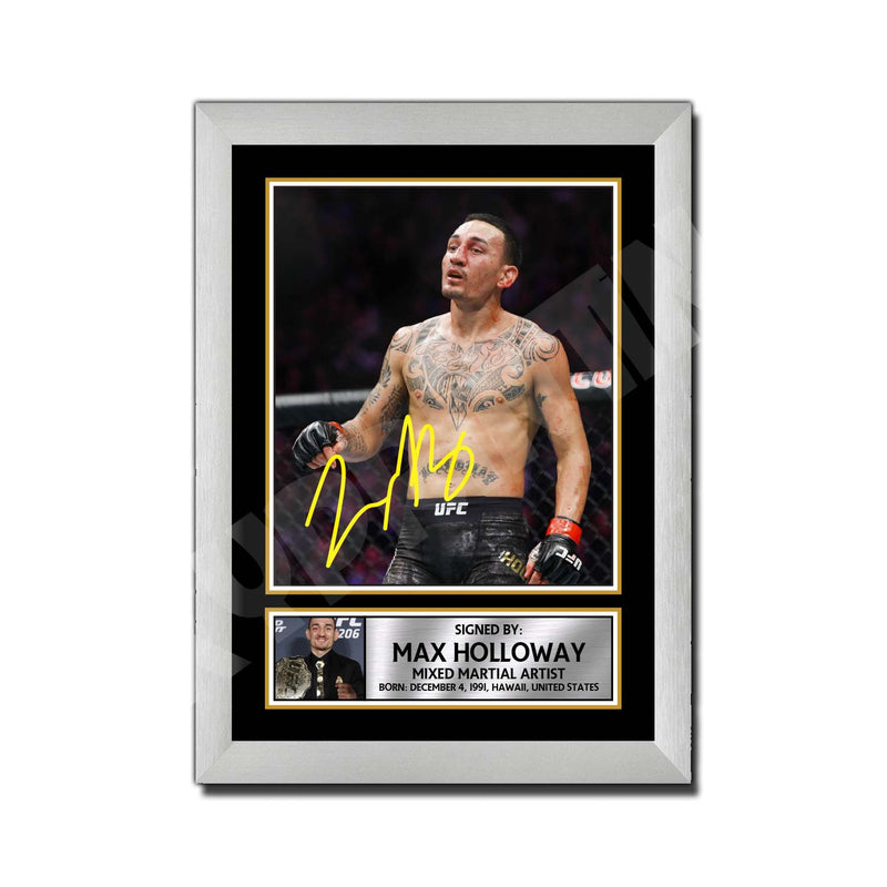 Max Holloway 2 Limited Edition MMA Wrestler Signed Print - MMA Wrestling