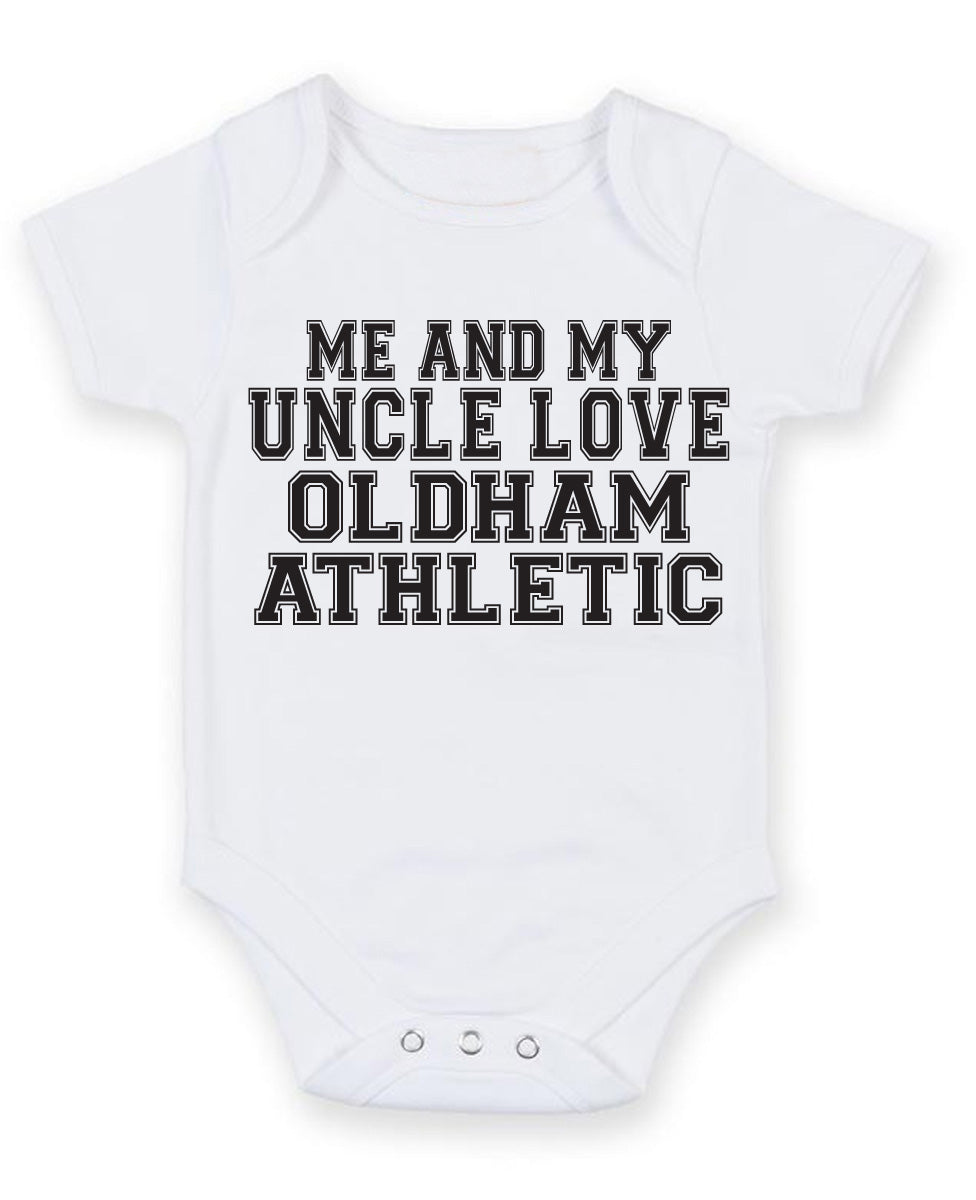 Me And My Uncle Love Oldham Athletic TEXT STYLE Baby Grow Bodysuit – Me and My Uncle Love Oldham Athletic Text Style Baby Grow Bodysuit