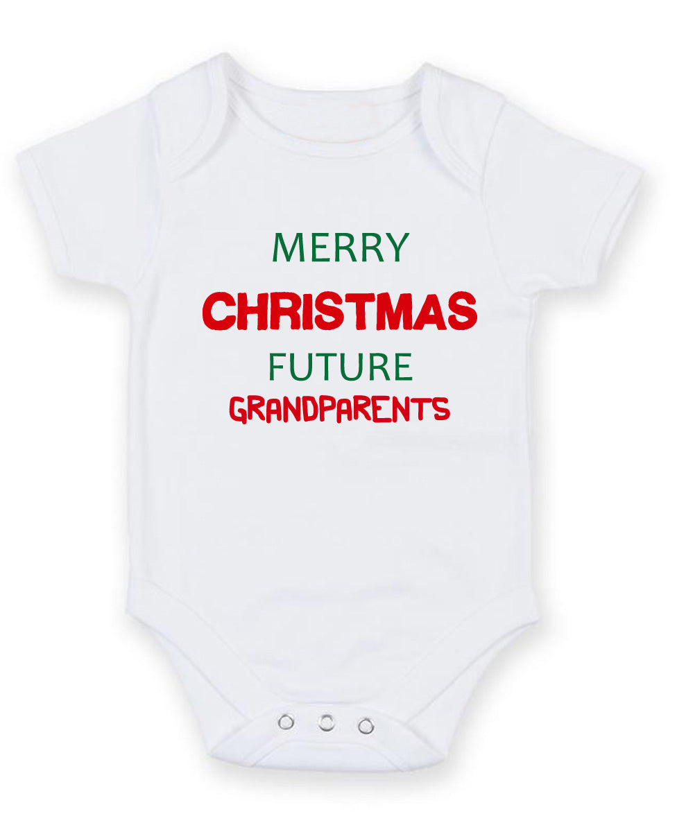 Merry Christmas Future Personalised Baby Boy Girl Unisex Short Sleeve Bodysuit