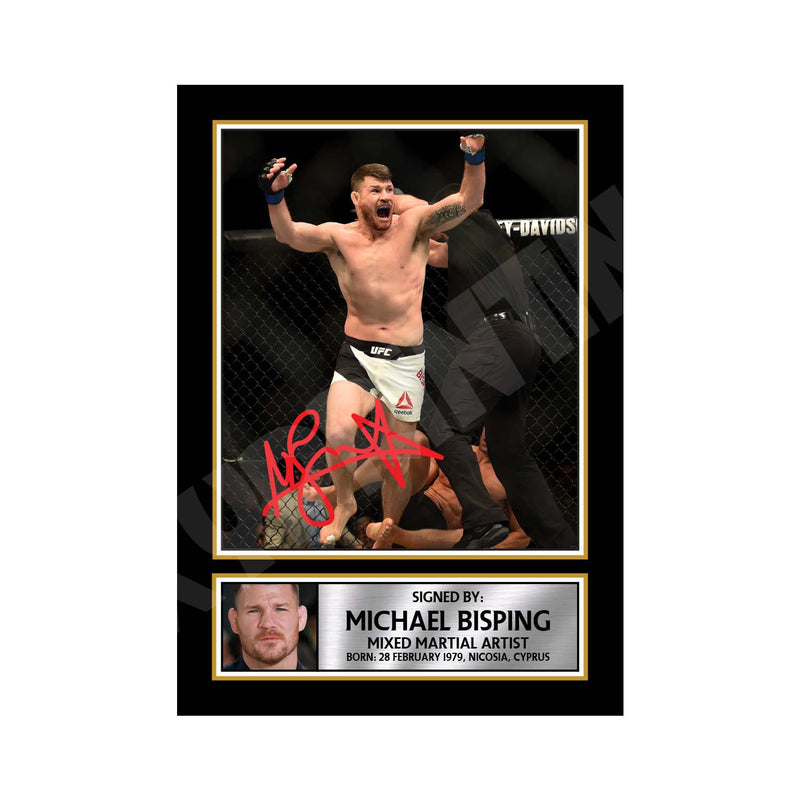 Michael Bisping 2 Limited Edition MMA Wrestler Signed Print - MMA Wrestling