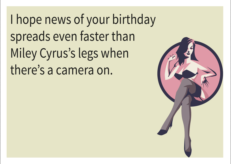 Miley Cyrus INSPIRED Adult Personalised Birthday Card Birthday Card