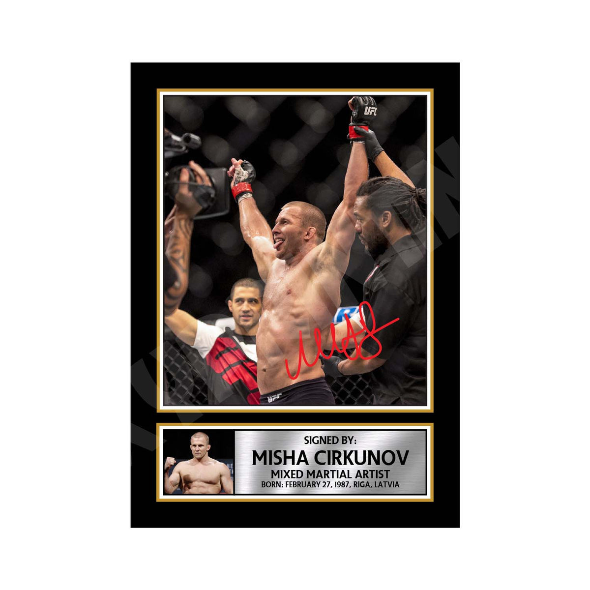 Misha Cirkunov MMA Wrestler Printed Signature Print – MMA Wrestling – Misha Cirkunov MMA Wrestler Printed Signature Print – A1 Print Only