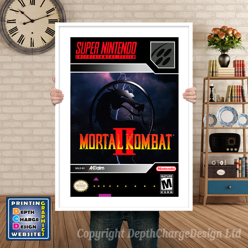 Mortal Kombat 2 Super Nintendo GAME INSPIRED THEME Retro Gaming Poster A4 A3 A2 Or A1 β Mortal Kombat 2 Super Nintendo Game Inspired Theme Retro Gaming Poster
