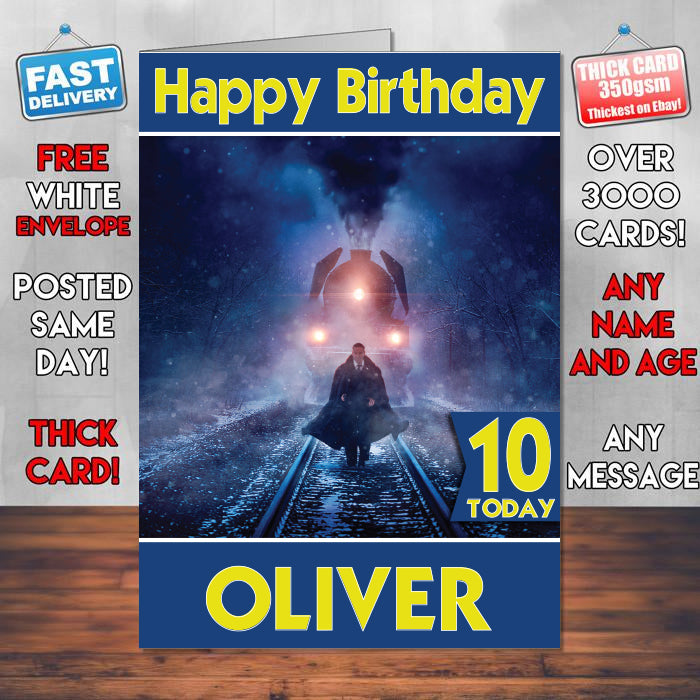 Murder On The Orient Express Movie Inspired Theme Personalised Kids Inspired Birthday Card (SA060917) – Murder On The Orient Express Personalised Birthday Card – personalised Birthday Card