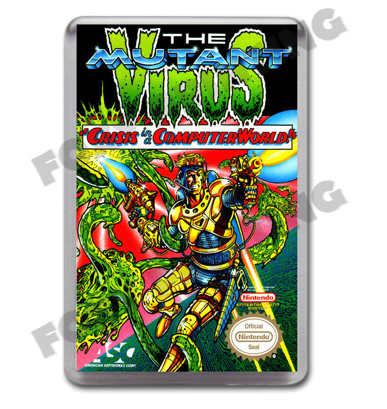 Mutant Virus Retro Nintendo NES Game Inspired Fridge Magnet 412