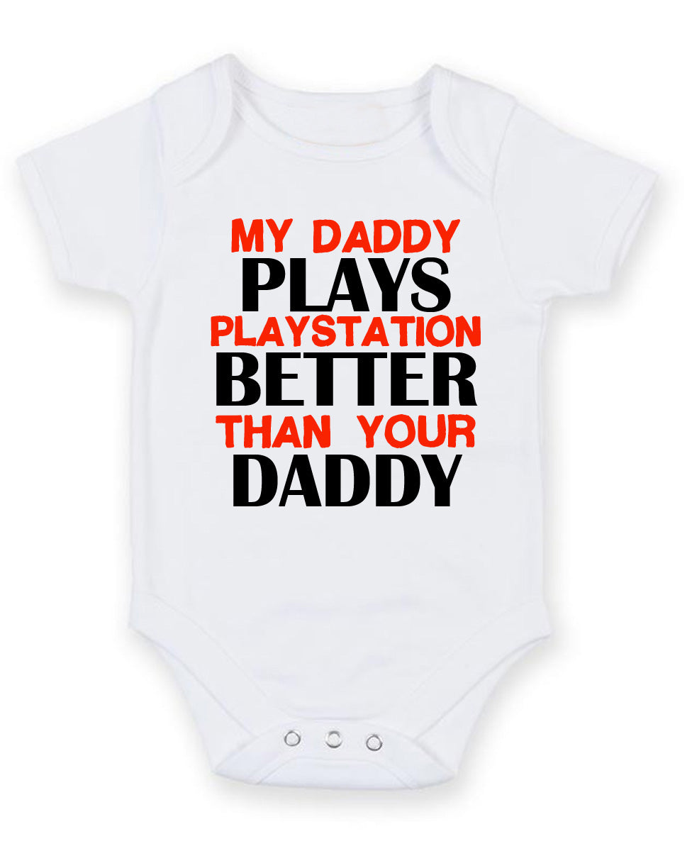 My Daddy Plays Playstation Personalised Baby Boy Girl Unisex Short Sleeve Bodysuit – My Daddy Plays Playstation Personalised Baby Boy Girl Unisex Short Sleeve