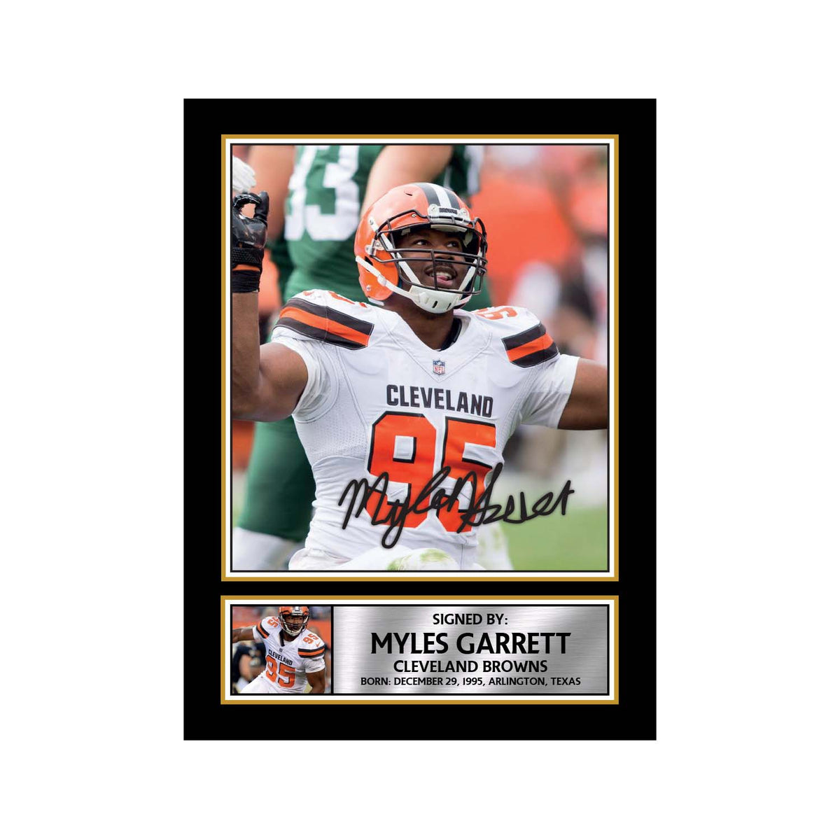 Myles Garrett 2 Limited Edition Football Signed Print - American Footballer