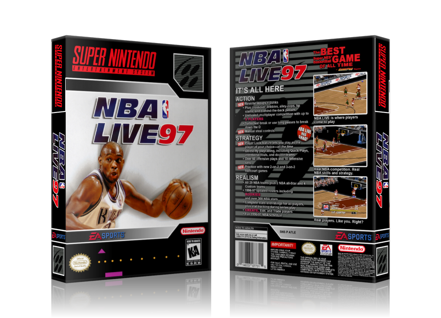 NBA Live 97 Replacement SNES REPLACEMENT Game Case Or Cover β SNES Replacement Game case product image 1