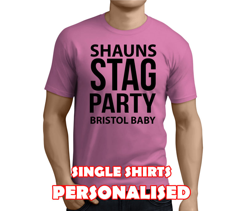 Neon Stag Black Custom Stag T-Shirt - Any Name - Party Tee