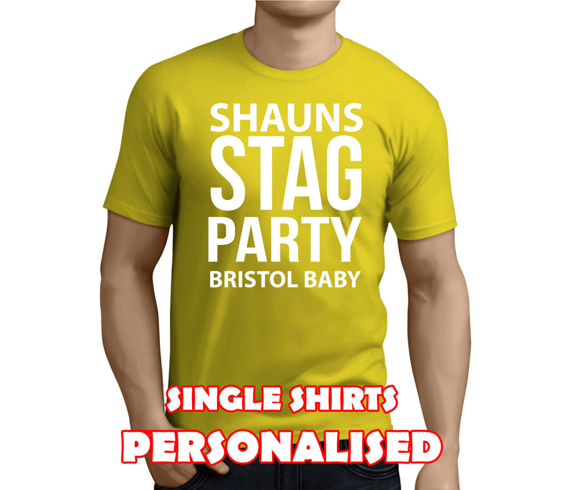 Neon Stag White Custom Stag T-Shirt - Any Name - Party Tee