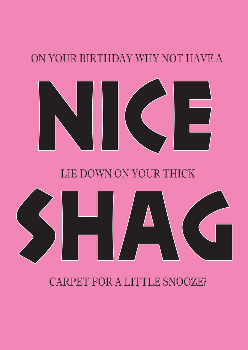 ON YOUR BIRTHDAY WHY NOT HAVE NICE SHAG! RUDE NAUGHTY INSPIRED Adult Personalised Birthday Card