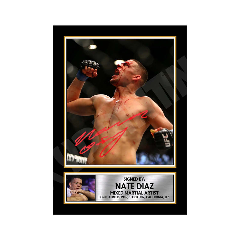 Nate Diaz Limited Edition MMA Wrestler Signed Print - MMA Wrestling