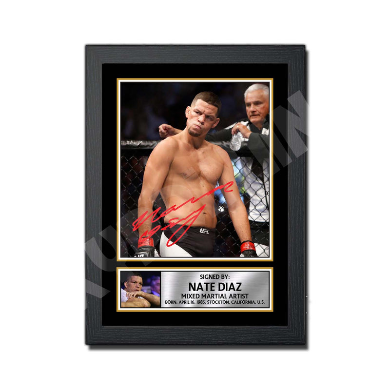 Nate Diaz 2 Limited Edition MMA Wrestler Signed Print - MMA Wrestling