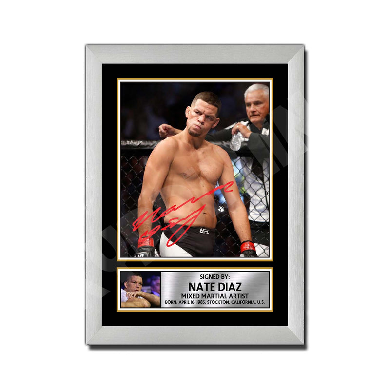 Nate Diaz 2 Limited Edition MMA Wrestler Signed Print - MMA Wrestling