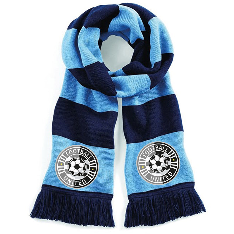 Navy/Blue Personalised Football Scarf For Your Team-Printed Full Colour Badge