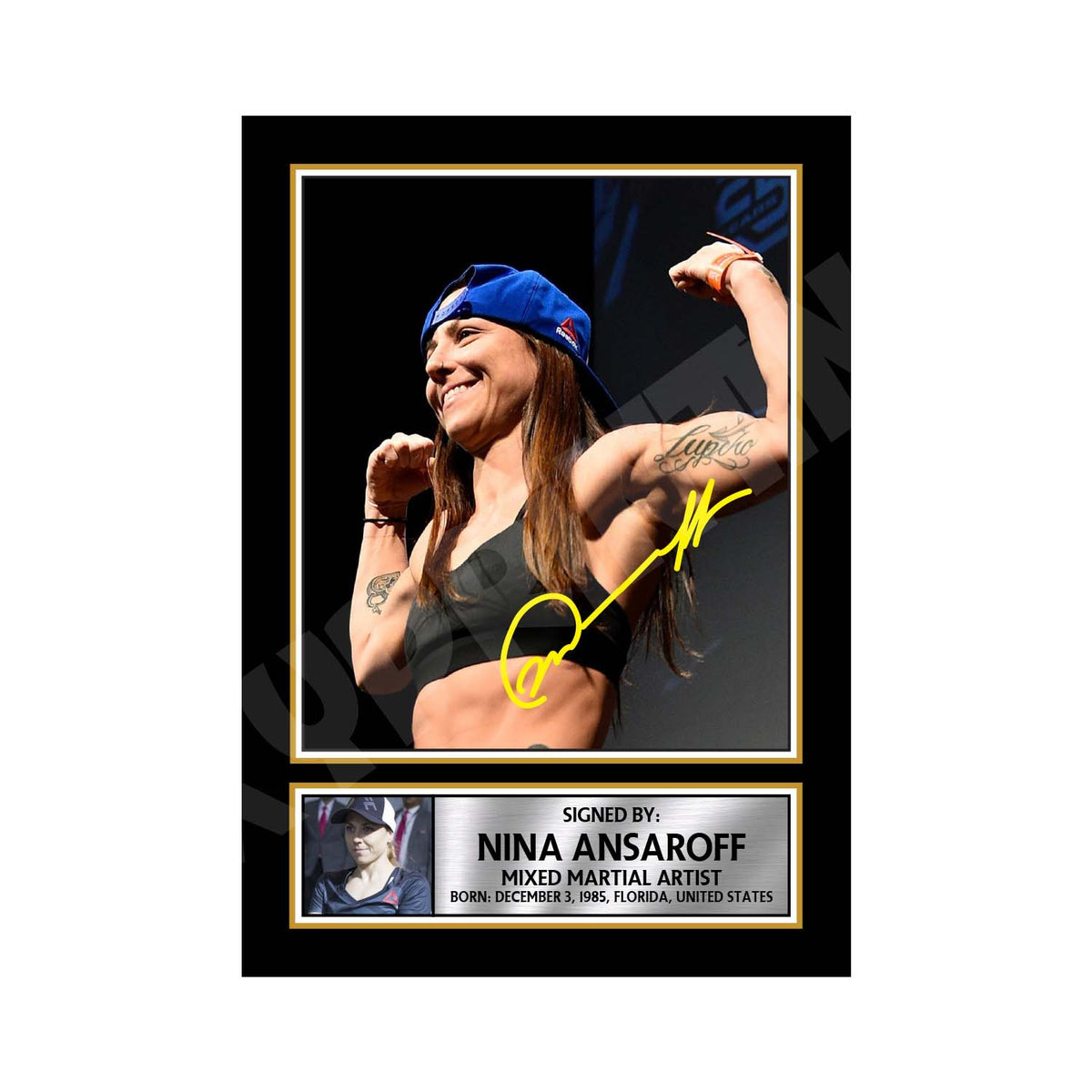 Nina Ansaroff 2 MMA Wrestler Printed Signature Print – MMA Wrestling – Nina Ansaroff 2 MMA Wrestler Printed Signature Print – A1 Print Only