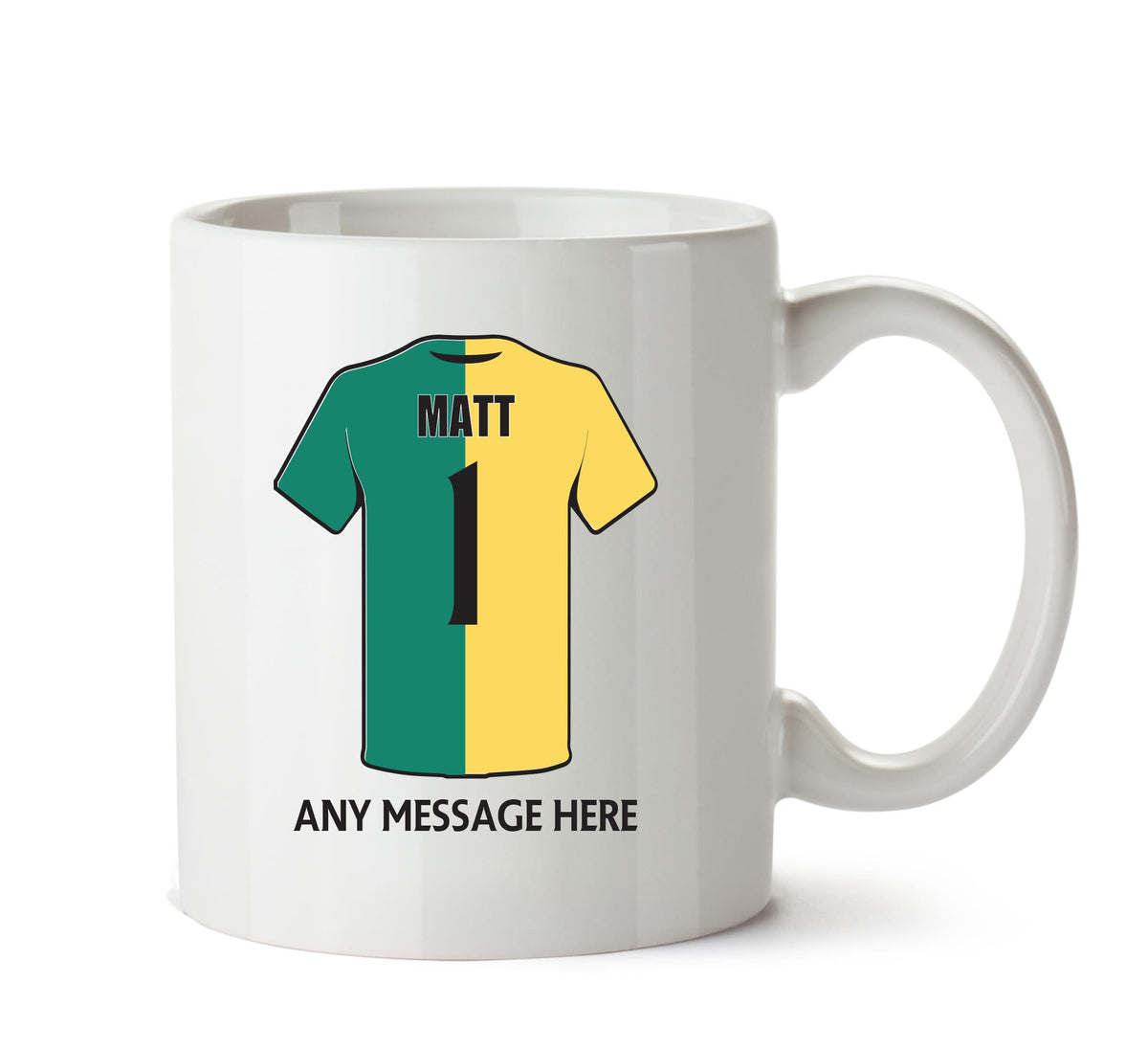 Norwich City Football Team Mug - Personalised Birthday Age and Name β printed mug product image 1