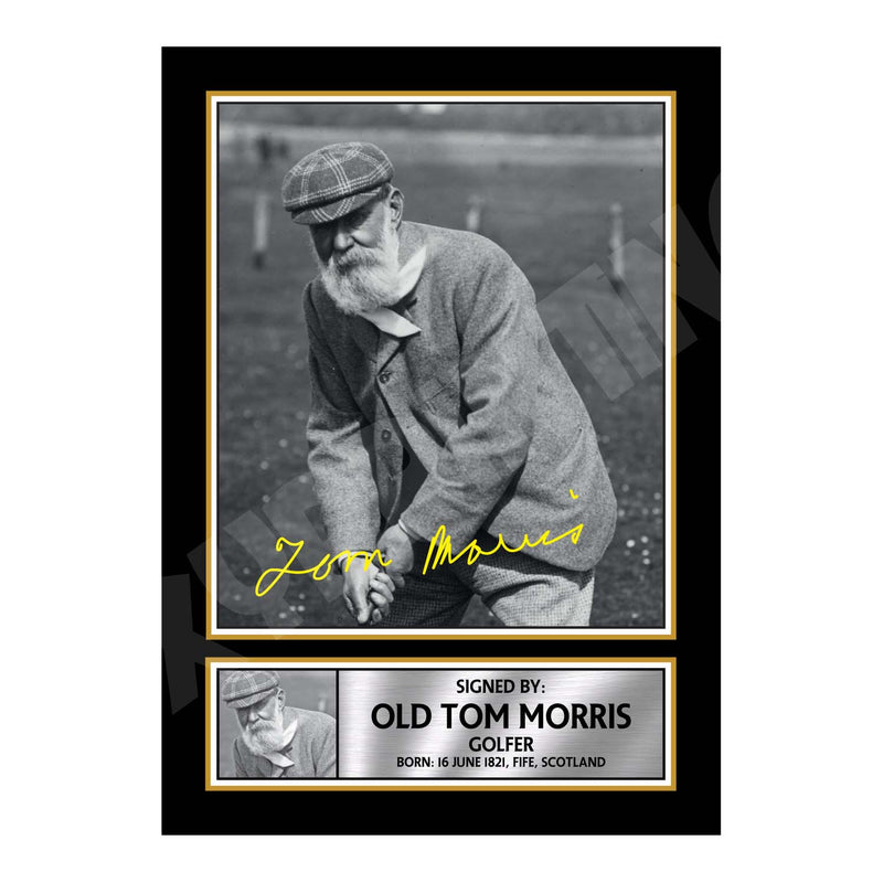 OLD TOM MORRIS Limited Edition Golfer Signed Print - Golf