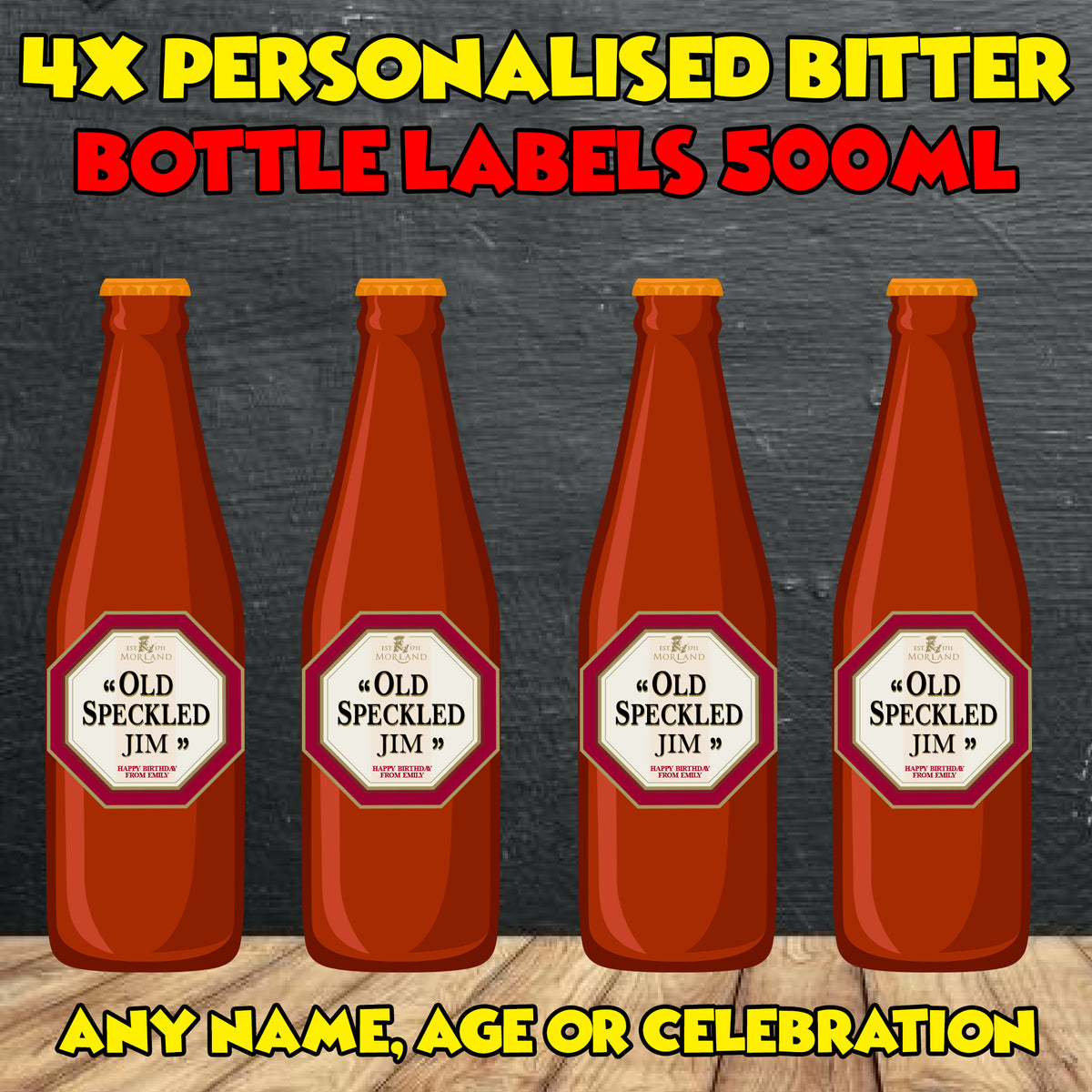 PERSONALISED Old Speckled Hen Bottle Label - custom name bottle lables