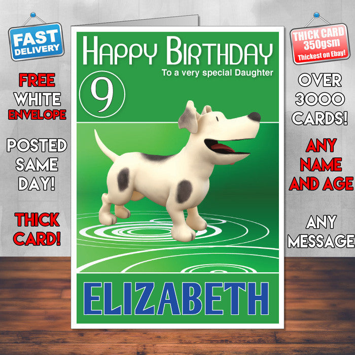 Olivia 8 Style Theme Personalised Kidshows Birthday Card (SA)