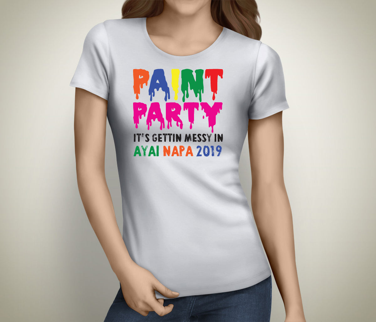 Paint Party Colour Hen T-Shirt - Any Name - Party Tee