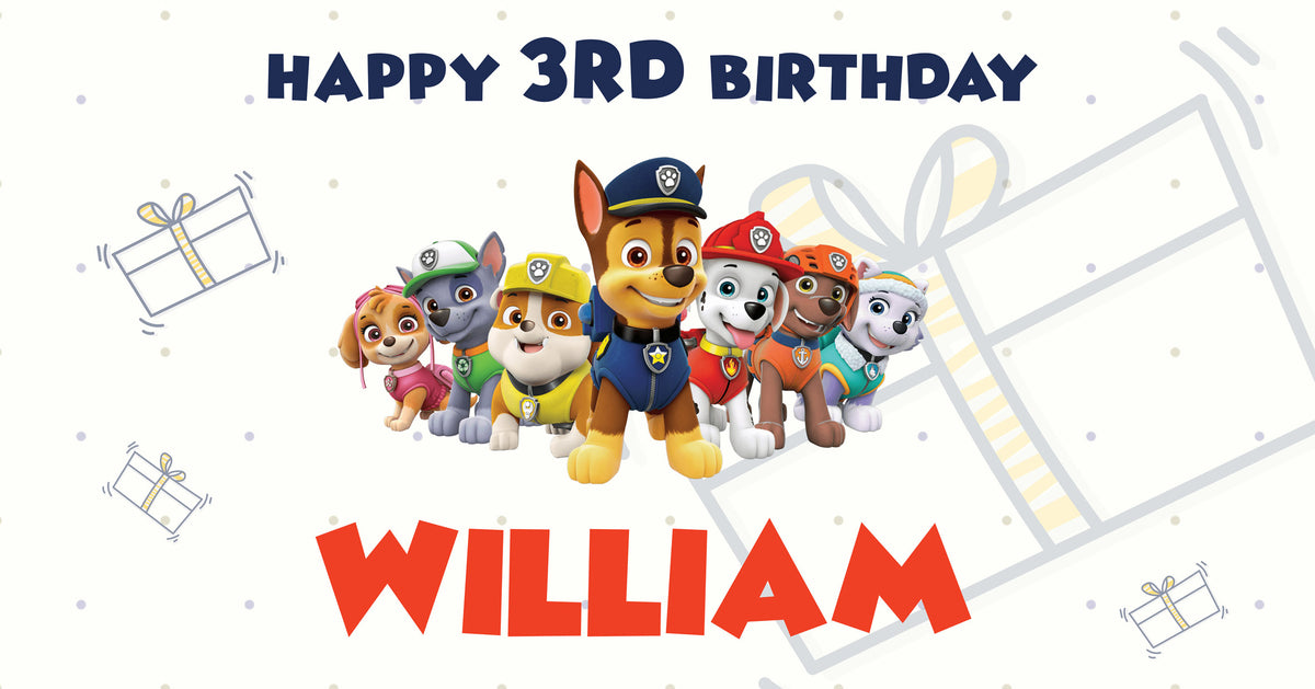 Paw Patrol Children's Birthday Banner Thick 2