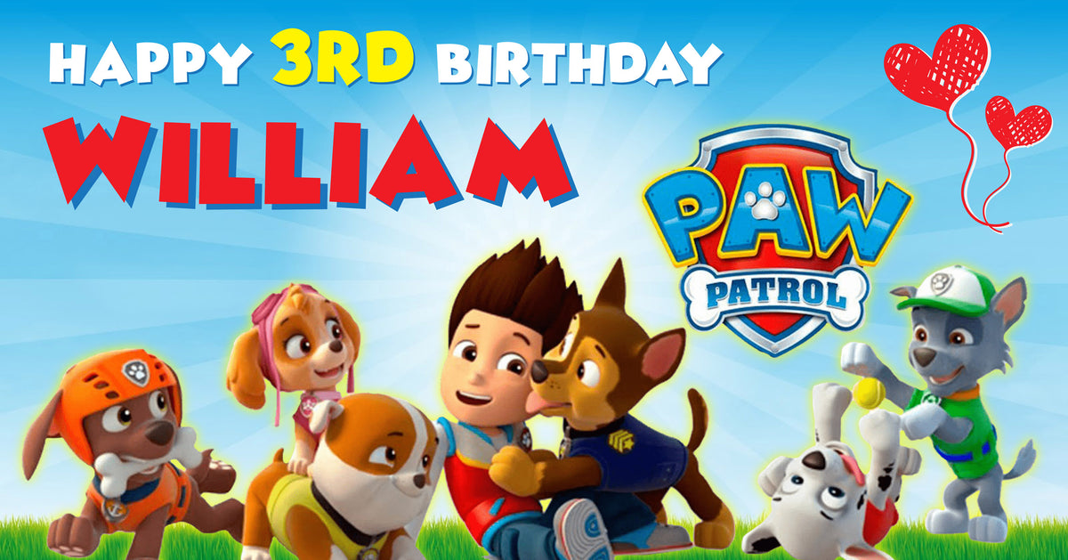 Paw Patrol Children's Birthday Banner Thick 4