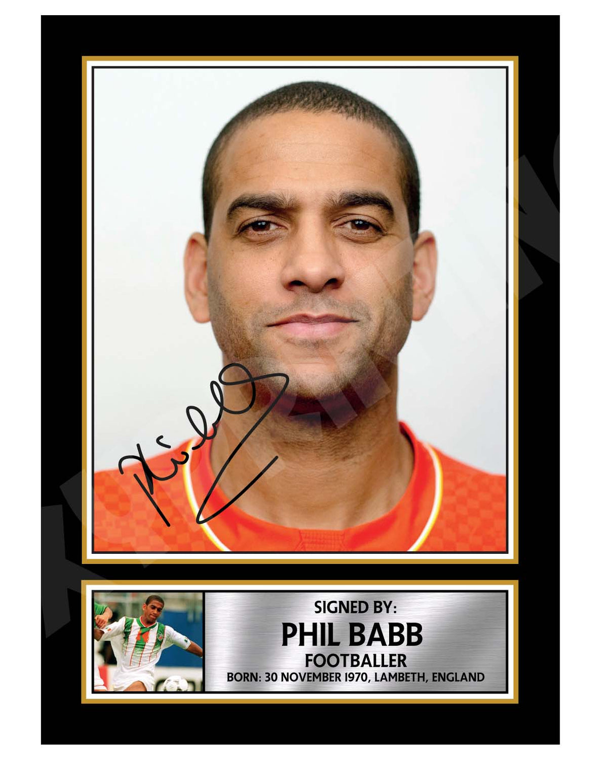 PHIL BABB 2 Football Player Printed Signature Print – Phil Babb 2 Football Player Printed Signature Print – A1 Print Only