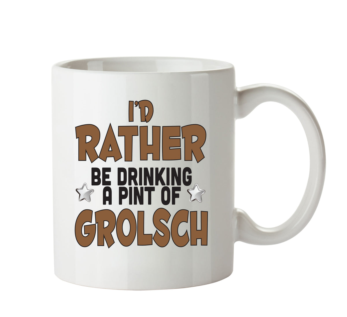 I'd Rather Be DRINKING A PINT OF GROLSCH Personalised ADULT OFFICE MUG – printed mug product image 1