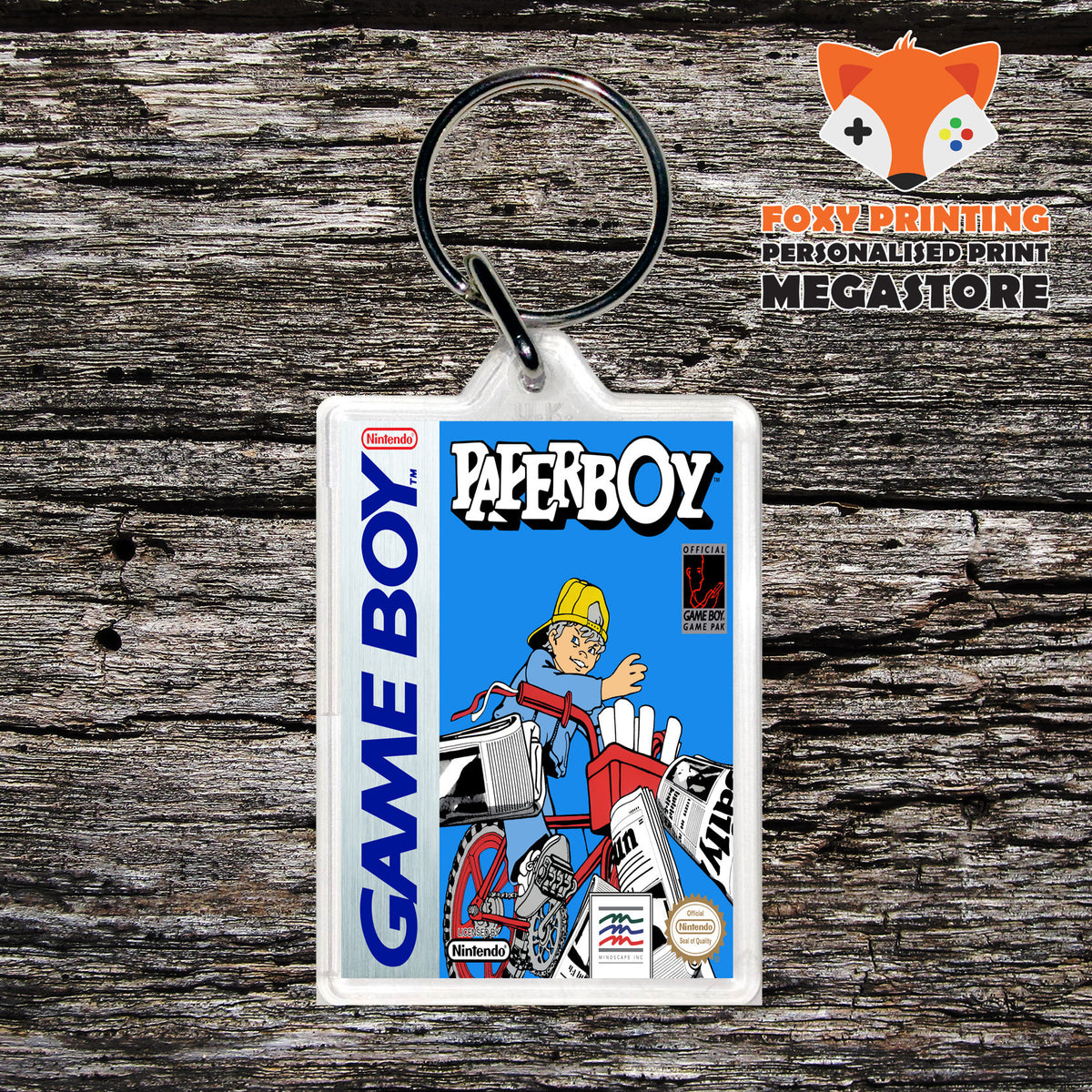 Paperboy Nintendo DS Style Gameboy Gaming Keyring