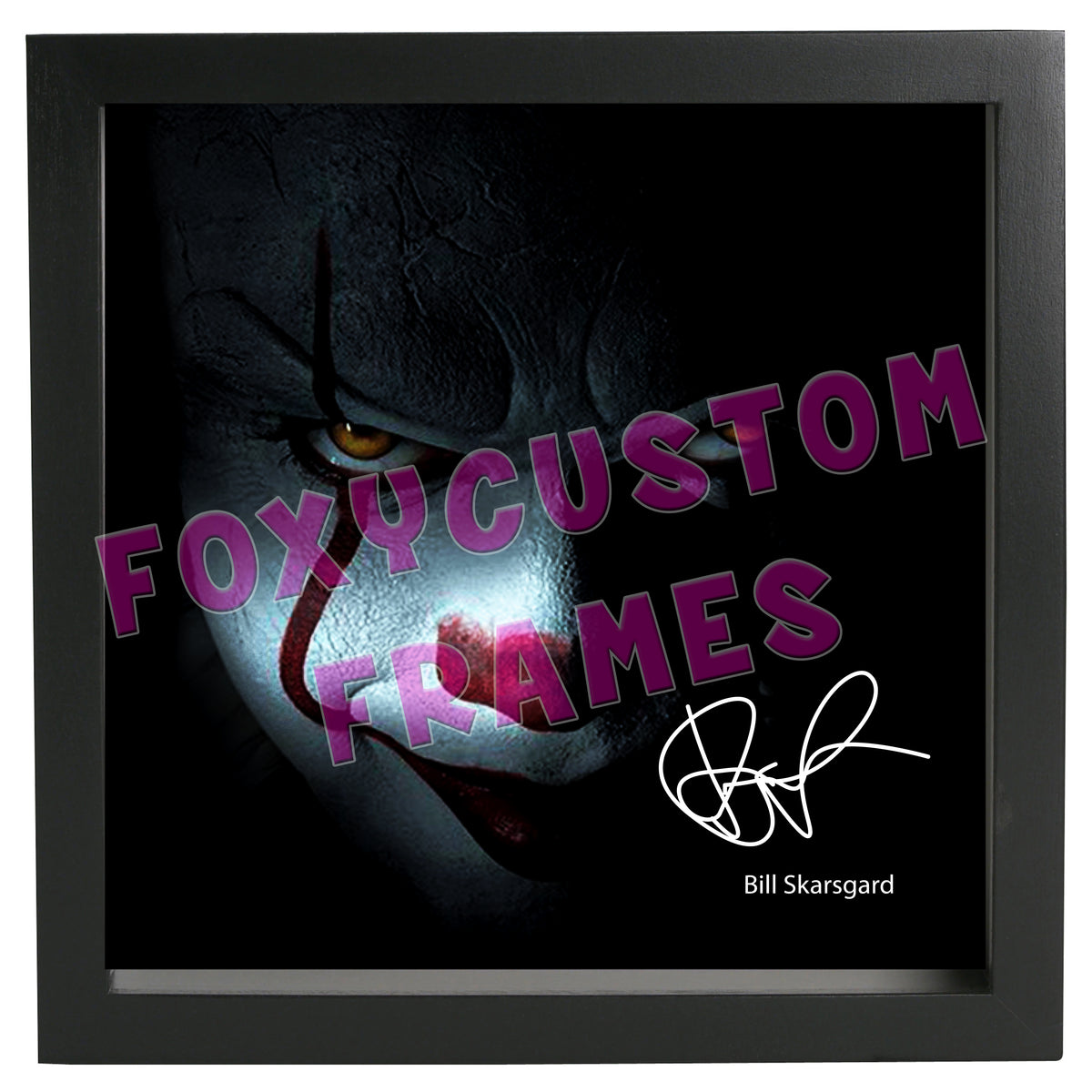Pennywise - IT Signed Lego Display Case - Minifigure Display Background and Frames β Pennywise - IT Printed Signature Lego Display Case - Minifigure Display