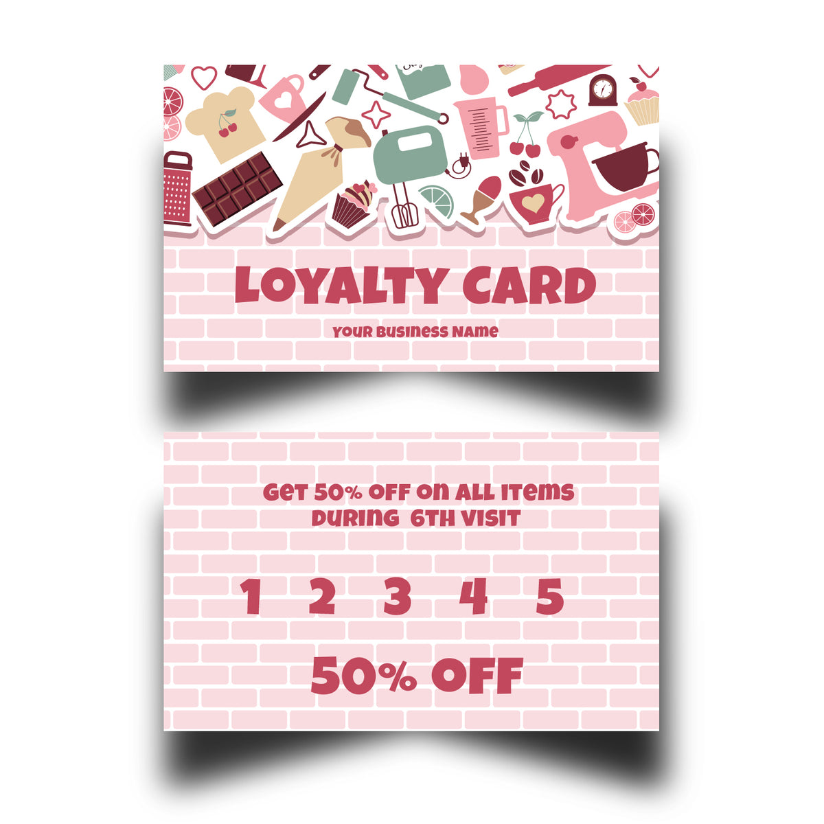 Personalised Bakers Shop Loyalty Cards 4
