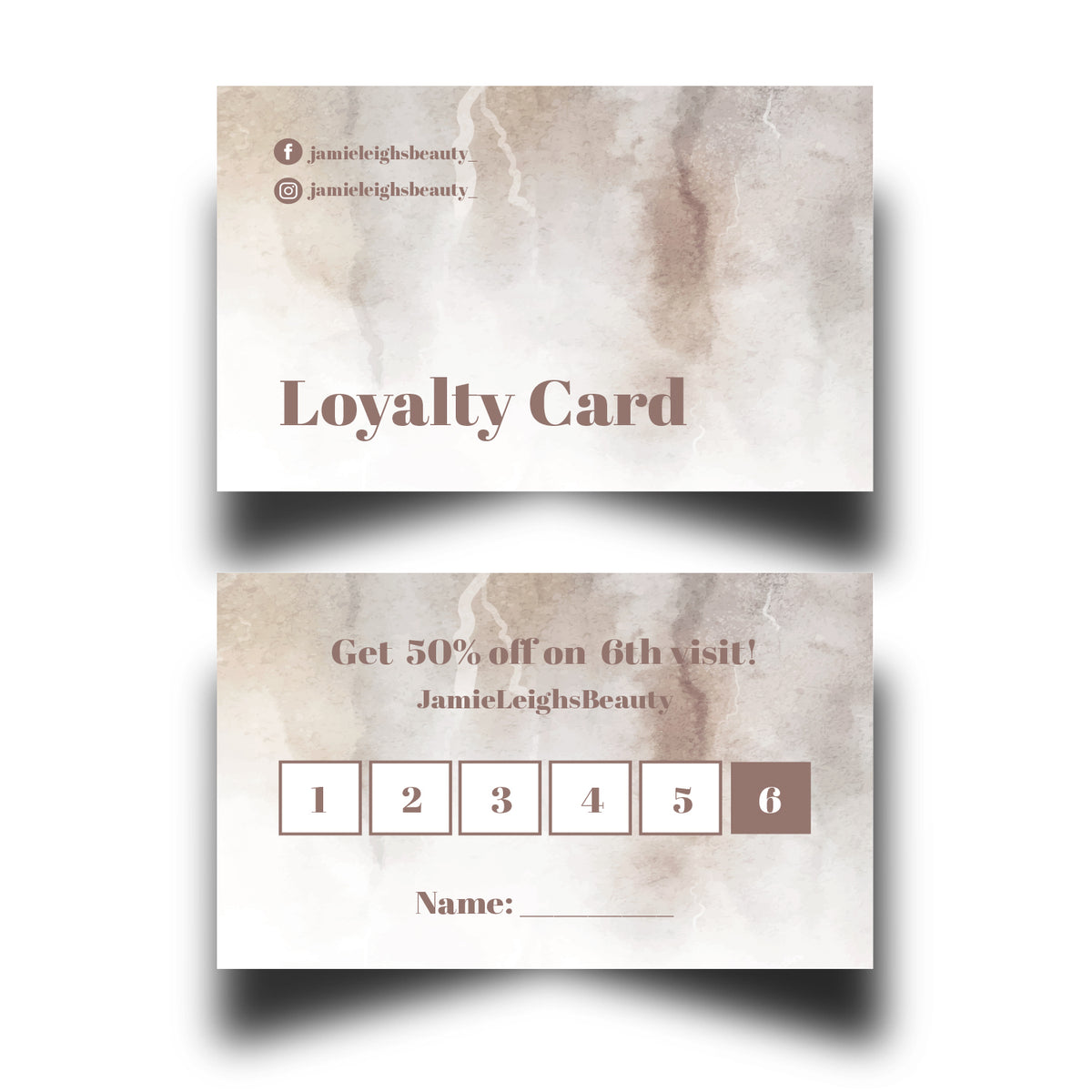 Personalised Marble Themed Loyalty Cards 6