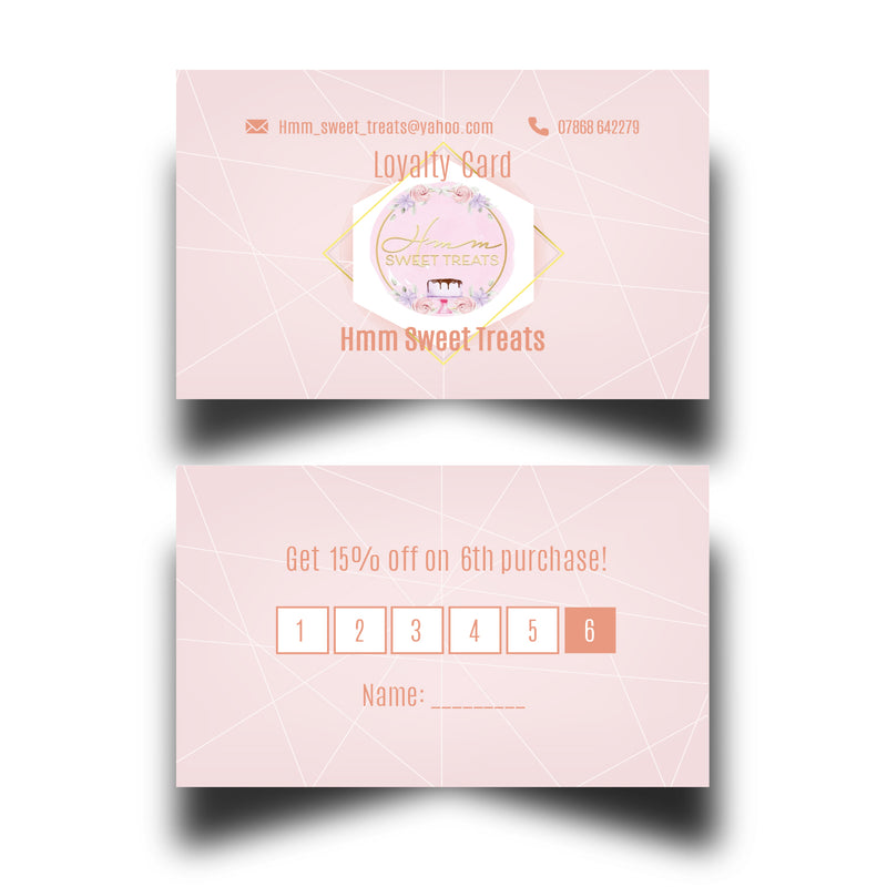 Personalised Rosegold Themed Loyalty Cards 10