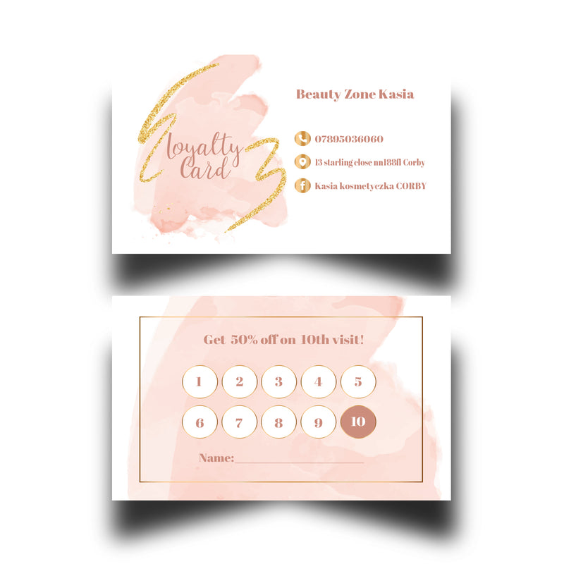 Personalised Rosegold Themed Loyalty Cards 5