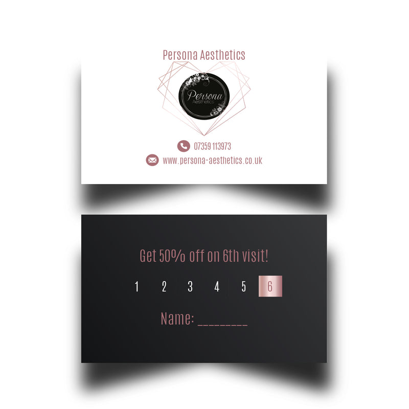Personalised Rosegold Themed Loyalty Cards 7