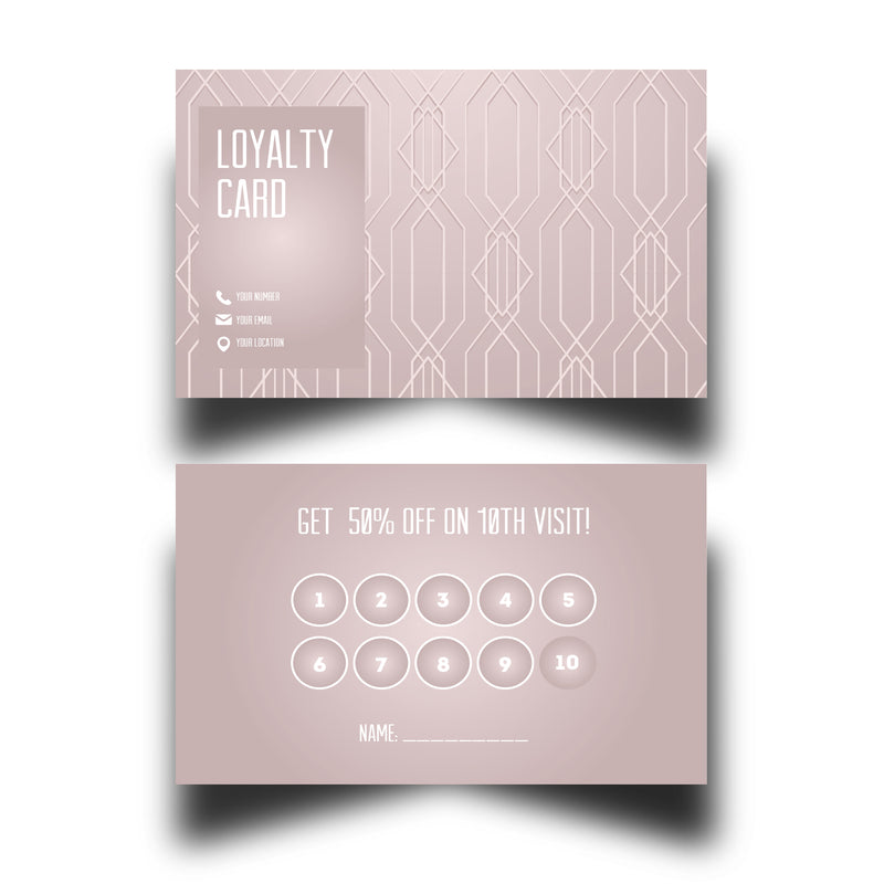 Personalised Rosegold Themed Loyalty Cards 9