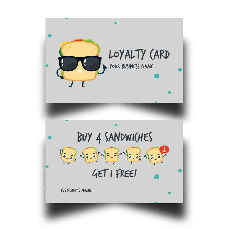 Personalised Sandwich Loyalty Cards 2