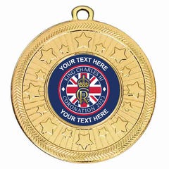 Personalised Star VF Coronation Logo School Medal 50mm