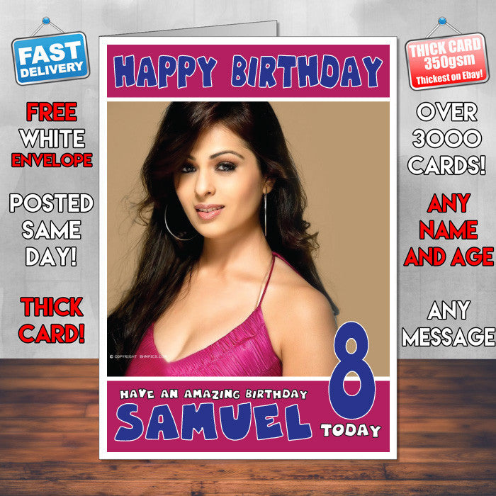 Personalised Anjana Sukhani Bollywood Inspired Style Birthday Card (SA) β Personalised Anjana Sukhani Bollywood Birthday Card