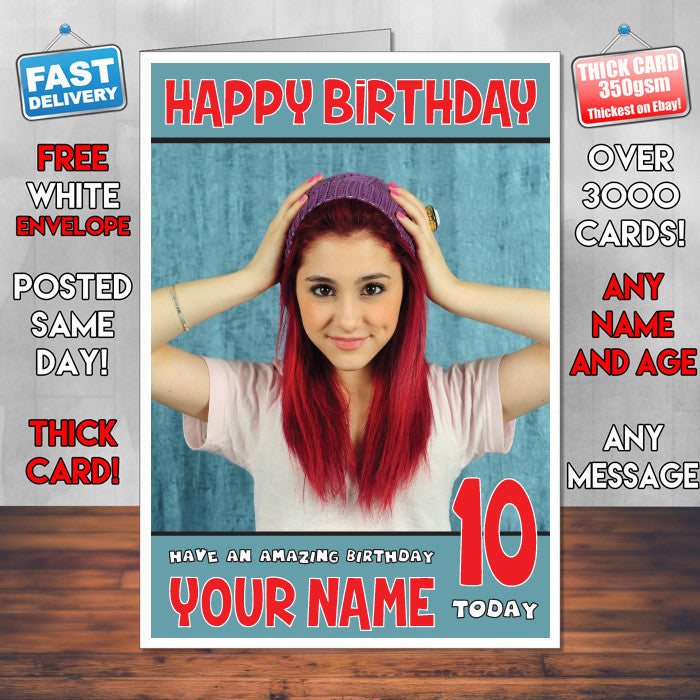 Personalised Areana Grande 4 INSPIRED THEME Celebrity Birthday Card (SA) β Personalised Areana Grande 4 Inspired Theme Celebrity Birthday Card