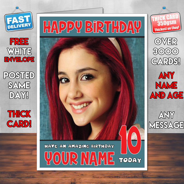 Personalised Areana Grande 5 INSPIRED THEME Celebrity Birthday Card (SA) β Personalised Areana Grande 5 Inspired Theme Celebrity Birthday Card