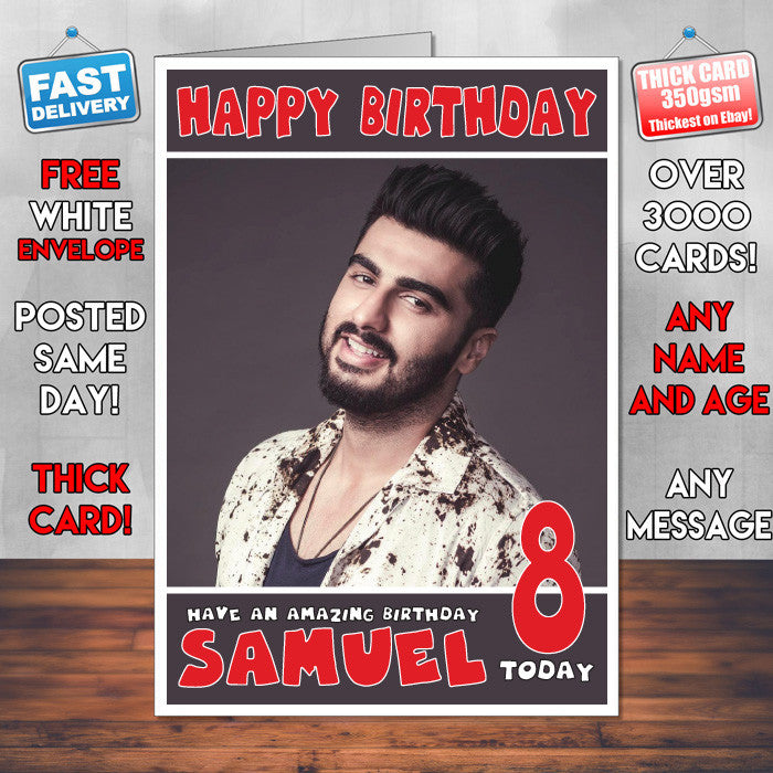 Personalised Arjun Kapoor 1 Bollywood Inspired Style Birthday Card (SA)